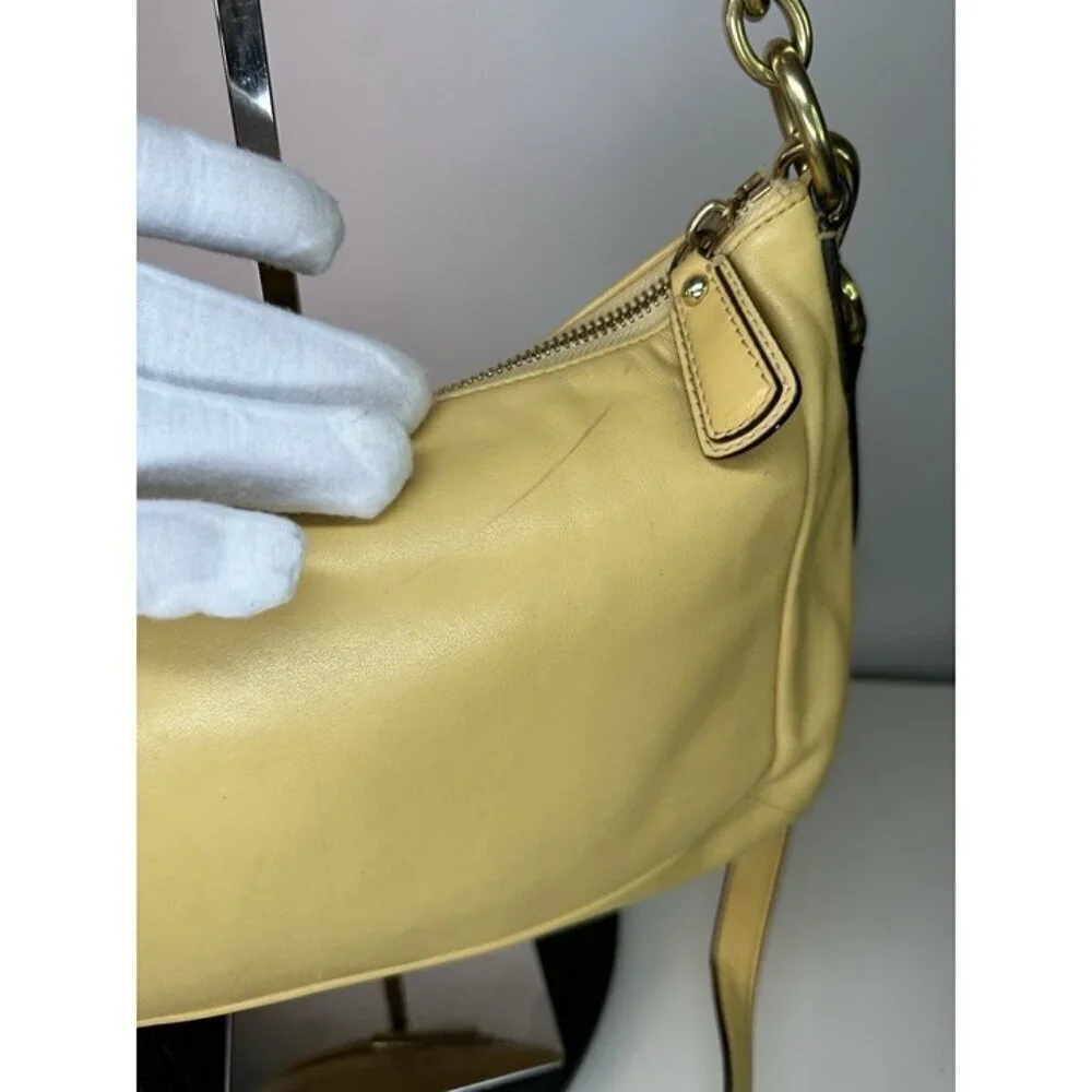 Coach Kristin Buttercup Yellow Leather Convertible Crossbody Shoulder Bag F22308